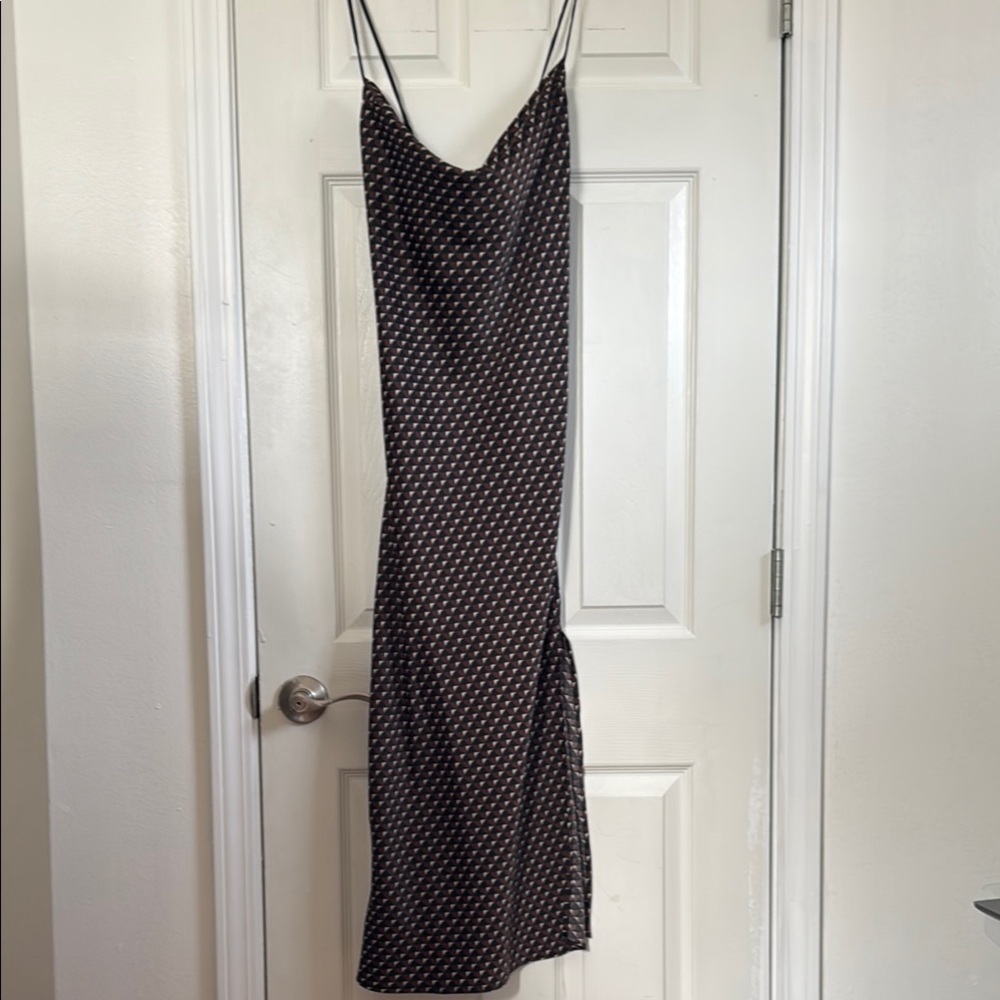 Elegant Black and White Patterned Women's Dress